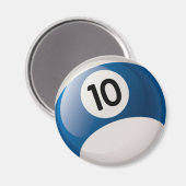 NUMMER 10 BILLIARDS BALL MAGNEET (Voorkant / Achterkant)
