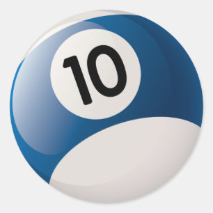 NUMMER 10 BILLIARDS BALL RONDE STICKER
