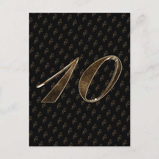 Nummer 10 Black Gold 10th Wedding Jubileum Briefkaart (Voorkant)