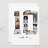 Nummer 10 Fotocollage Bedankkaart (Voorkant / Achterkant)