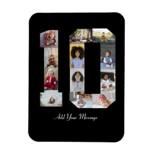 Nummer 10 Fotocollage Magneet