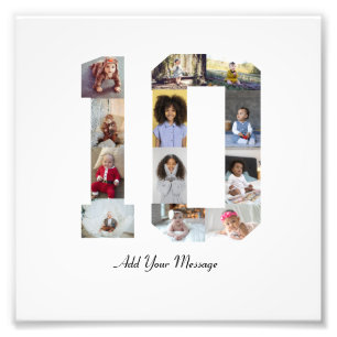 Nummer 10 Fotocollage Poster