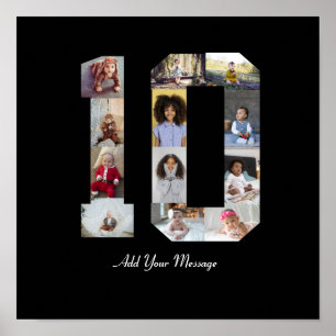Nummer 10 Fotocollage Poster