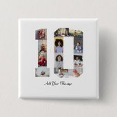 Nummer 10 Fotocollage Vierkante Button 5,1 Cm (Voorkant)