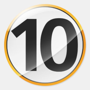 Nummer 10 gouden sticker