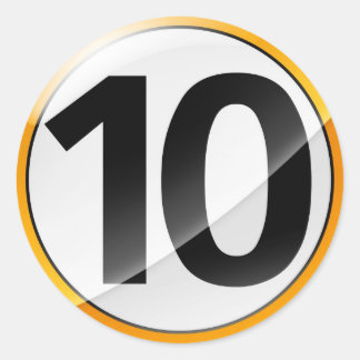 Nummer 10 gouden sticker