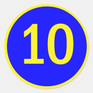 nummer 10 in een cirkel ronde sticker