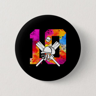 Nummer 10 Jaar Cricket 10e Verjaardag 1  Ronde Button 5,7 Cm