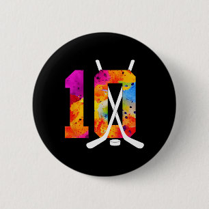 Nummer 10 Jaar IJshockey 10e Verjaardag (2)  Ronde Button 5,7 Cm