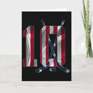 Nummer 10 Jaar IJshockey 10e Verjaardag Kaart
