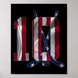 Nummer 10 Jaar IJshockey 10e Verjaardag Poster