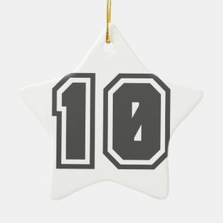 Nummer 10 keramisch ornament