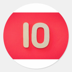 NUMMER 10 RONDE STICKER