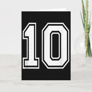 Nummer 10 Varsity stijl vetgedrukte sport verjaard Kaart