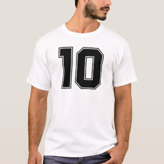 Nummer 10 voor- en achterzijafdruk t-shirt