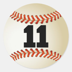 Nummer 11 Baseball Ronde Sticker