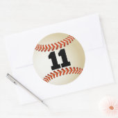 Nummer 11 Baseball Ronde Sticker (Envelop)