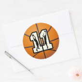 Nummer 11 Basketball en spelers Ronde Sticker (Envelop)