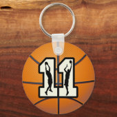 Nummer 11 Basketball en spelers Sleutelhanger (Voorkant)