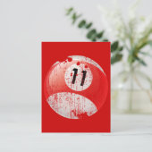 NUMMER 11 BILLIARDS BALL - ERODED STYLE BRIEFKAART (Staand voorkant)
