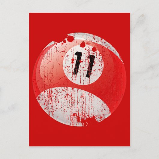 NUMMER 11 BILLIARDS BALL - ERODED STYLE BRIEFKAART (Voorkant)