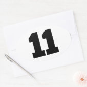 Nummer 11 cirkel ovale sticker (Envelop)