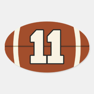 Nummer 11 Football Sticker. Ovale Sticker