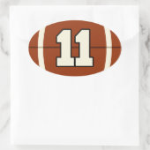 Nummer 11 Football Sticker. Ovale Sticker (Tas)