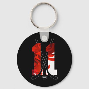 Nummer 11 Jaar IJshockey 11e Verjaardag _3 Sleutelhanger