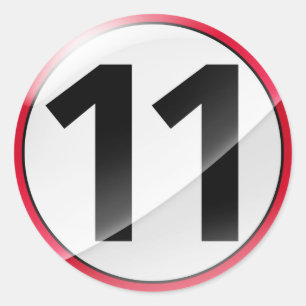 Nummer 11 rode sticker