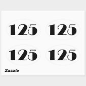 Nummer 125 ovale sticker (Vel)