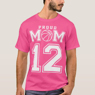 Nummer 12 Aangepaste Basketball-mam op maat T-shirt