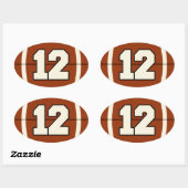 Nummer 12 Football Sticker. Ovale Sticker (Vel)