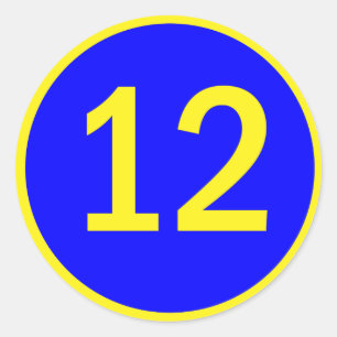 Nummer 12 in een cirkel ronde sticker