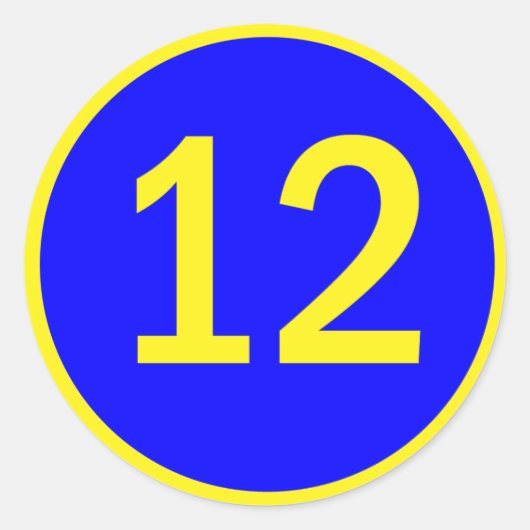 Nummer 12 in een cirkel ronde sticker (Voorkant)