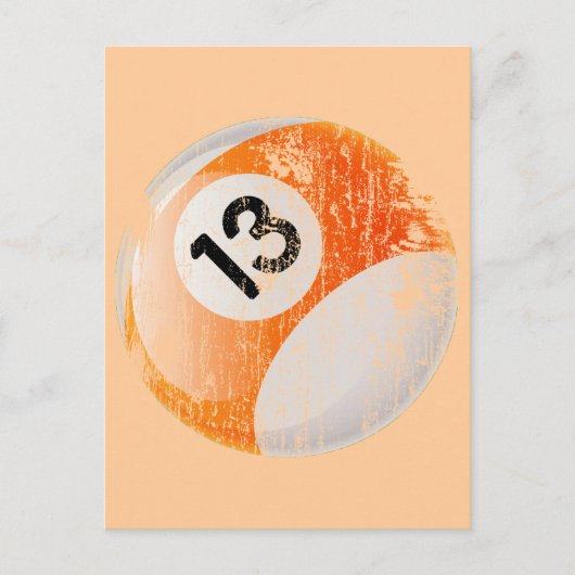 NUMMER 13 BILLIARDS BALL - AGED AND ERODED BRIEFKAART (Voorkant)