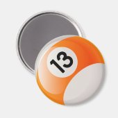 NUMMER 13 BILLIARDS BALL MAGNEET (Voorkant / Achterkant)