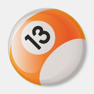 NUMMER 13 BILLIARDS BALL MAGNEET