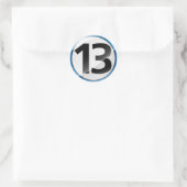 Nummer 13 blauwe sticker (Tas)