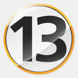 Nummer 13 gouden sticker