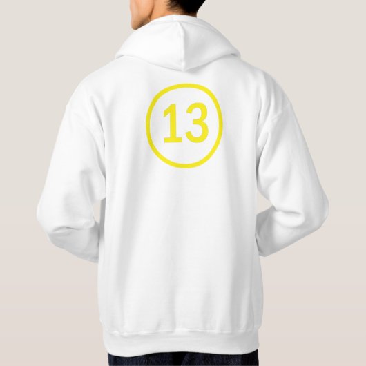 nummer 13 in een cirkel hoodie (Achterkant)