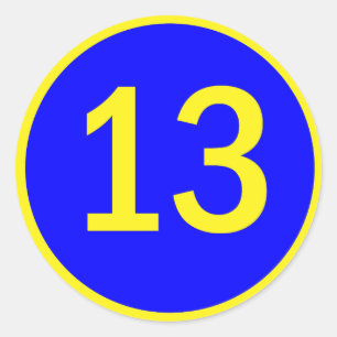 nummer 13 in een cirkel ronde sticker