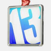 Nummer 13 metalen ornament (Links)