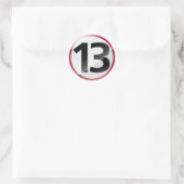 Nummer 13 rode sticker (Tas)
