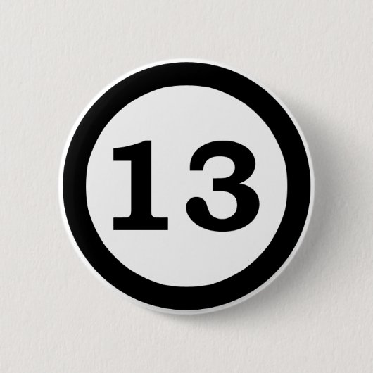 Nummer 13-toets ronde button 5,7 cm (Voorkant)