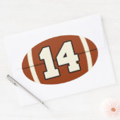 Nummer 14 Football Sticker. Ovale Sticker (Envelop)