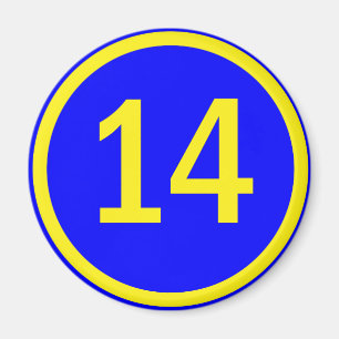 nummer 14 in een cirkel magneet