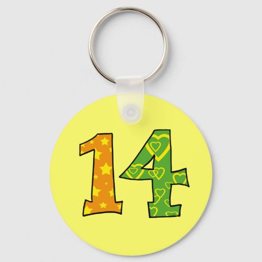 Nummer 14 sleutelhanger (Voorkant)