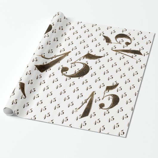 Nummer 15 Meisjes 15e verjaardag van het huwelijk Cadeaupapier (Uitgerold)