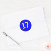 nummer 17 in een cirkel ronde sticker (Envelop)
